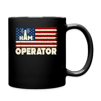 Ham Operator US-Flagge - Tasse einfarbig - Schwarz - Rechts