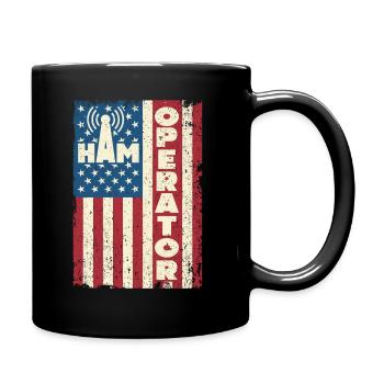 Ham Operator US Flag - Full Colour Mug - black - Right