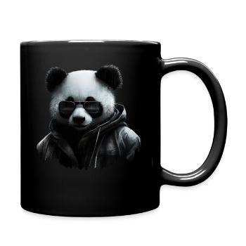 Panda Kunst Tierliebhaber Pandabär Bär Motiv - Tasse einfarbig - Schwarz - Rechts