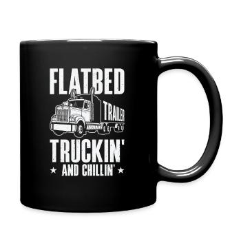 Pritschenwagenfahrer Lkw-Fahrer - Tasse einfarbig - Schwarz - Rechts
