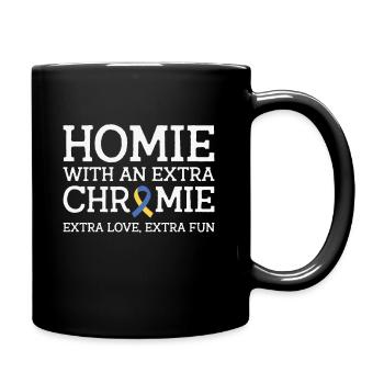 Ruban de sensibilisation à la Journée mondiale du syndrome de Down - Mug uni - noir - Droite