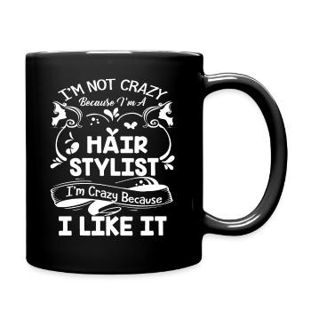 Hair Stylist Crazy Hair Stylist - Full Colour Mug - black - Right