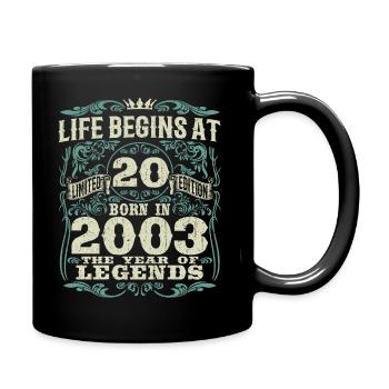 20 years - born the year of legends 2003 - Full Colour Mug - black - Right