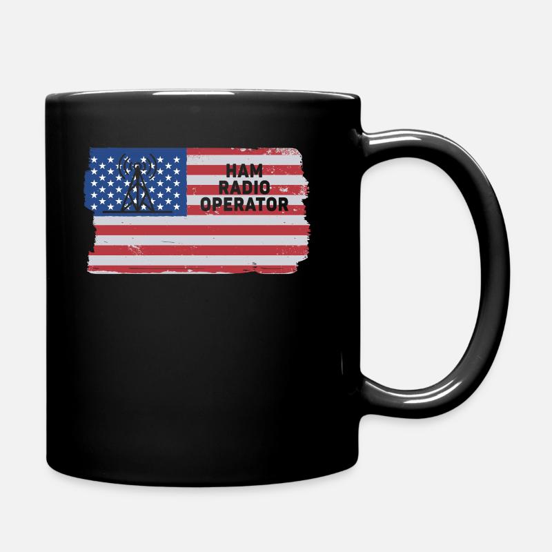 Amateurfunker US-Flagge - Tasse einfarbig - Schwarz