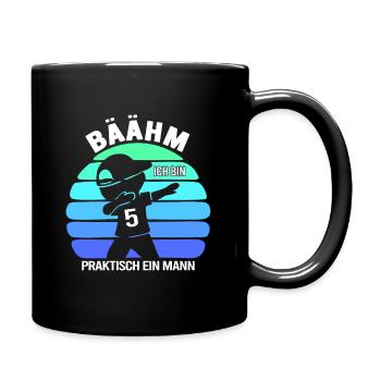 5 fünfjähriger 5. Geburtstag Jungen - Tasse einfarbig - Schwarz - Rechts