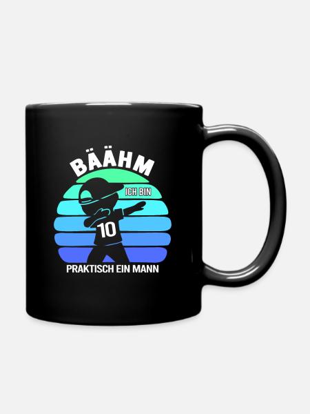 10 zehnjähriger 10. Geburtstag Jungen - Tasse einfarbig - Schwarz