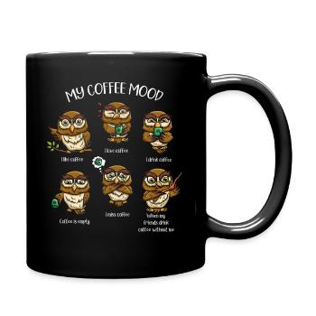 Night bird my caffeinated - Full Colour Mug - black - Right