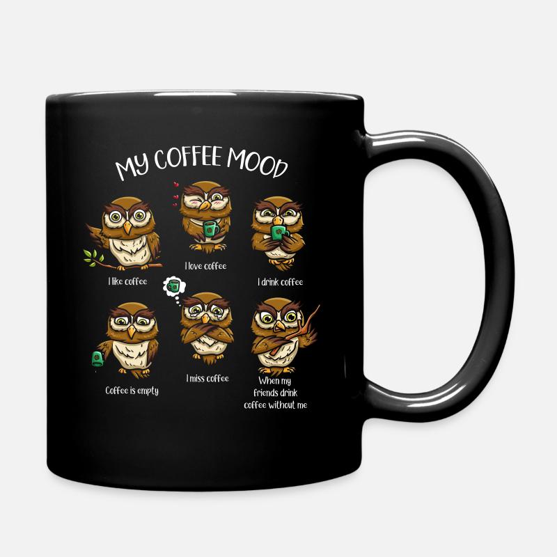 Nachtvogel Meine Koffeinierte - Tasse einfarbig - Schwarz