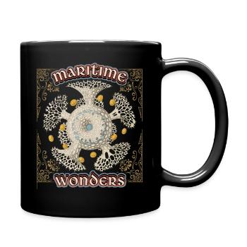 Illustration maritime vintage, créatures marines - Mug uni - noir - Droite