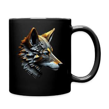 Fuchs Tierliebhaber Tierisch Tier Geschenkidee - Tasse einfarbig - Schwarz - Rechts