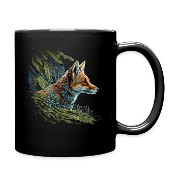 Fuchs Tierliebhaber Tierisch Tier Geschenkidee - Tasse einfarbig - Schwarz - Rechts