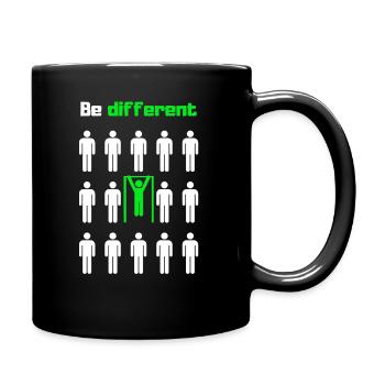 Anders sein, trainieren - Tasse einfarbig - Schwarz - Rechts