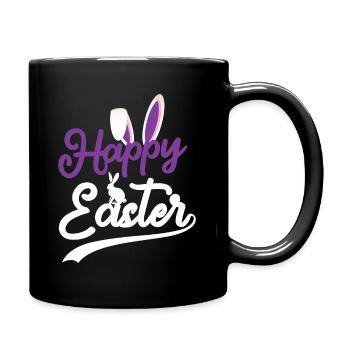 Happy Easter - Easter Bunny Rabbit Ears - Full Colour Mug - black - Right