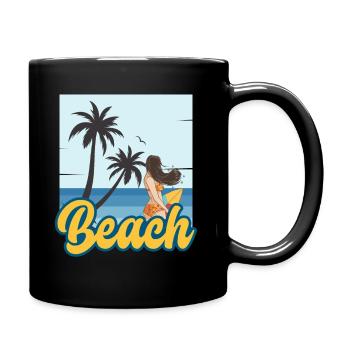 Beach Summer - Full Colour Mug - black - Right