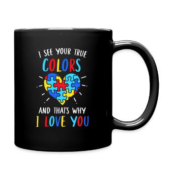 Je vois votre pièce de puzzle True Colors - Mug uni - noir - Droite