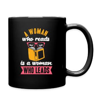 Internationaler Frauentag Buchlesung Woman Power - Tasse einfarbig - Schwarz - Rechts