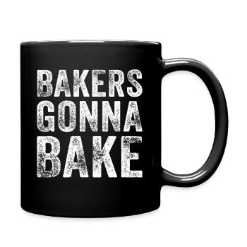 Bakers Gonna Bake Funny Baking Quote Bake Vintage - Full Colour Mug - black - Right