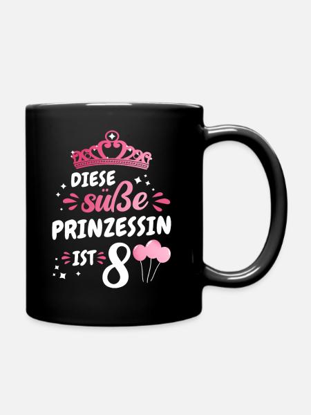 Geburtstagsgeschenk 8 Jahre Geburtstagskind - Tasse einfarbig - Schwarz