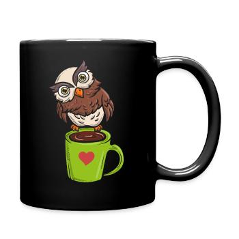 Owl Night Bird Caffeine Lovers - Full Colour Mug - black - Right
