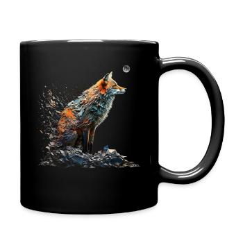 Tierliebhaber Geschenkidee Fuchs Rotfuchs Kunst - Tasse einfarbig - Schwarz - Rechts