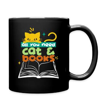 All you need cat books - Mug uni - noir - Droite