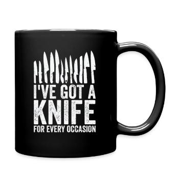 Messersammler Messer Sammeln - Tasse einfarbig - Schwarz - Rechts