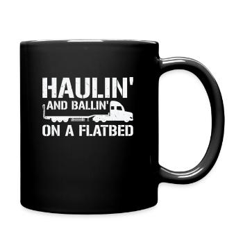 Pritschenwagenfahrer Lkw-Fahrer - Tasse einfarbig - Schwarz - Rechts