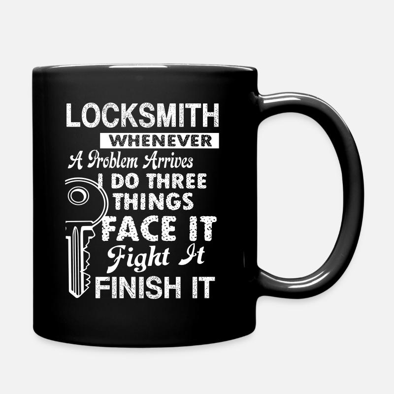 Locksmith Locksmith Solves Problem - Full Colour Mug - black