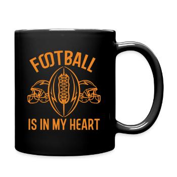 Football Ist In Meinem Herzen - American Football - Tasse einfarbig - Schwarz - Rechts