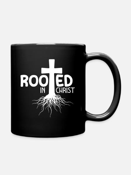 Rooted In Christ - Tasse einfarbig - Schwarz