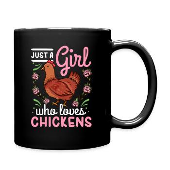 Chicken Just A Girl Who Loves Chickens - Full Colour Mug - black - Right