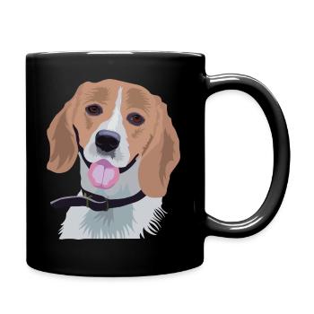 Un portrait de chien Beagle - Mug uni - noir - Droite