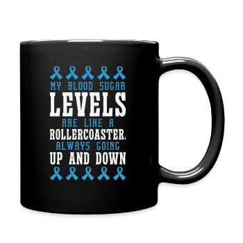Diabetic Pancreas Diabetes Awareness - Full Colour Mug - black - Right