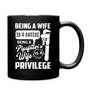 Pipefitter Being A Pipefitters Wife - Full Colour Mug - black - Right