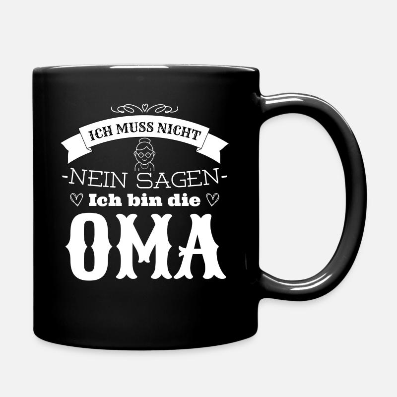 Ich bin die Oma -weiß - Tasse einfarbig - Schwarz