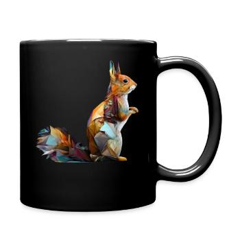 Écureuil Polygone Forêt Animaux Motif de cadeau animal - Mug uni - noir - Droite