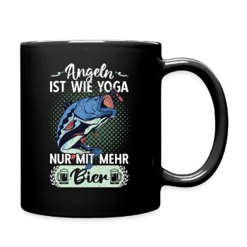 Angeln Angler Fischer Fischen Angel Spruch - Tasse einfarbig - Schwarz - Rechts