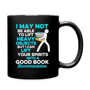 Librarian Bookworm Book Nerd Reading Library - Full Colour Mug - black - Right