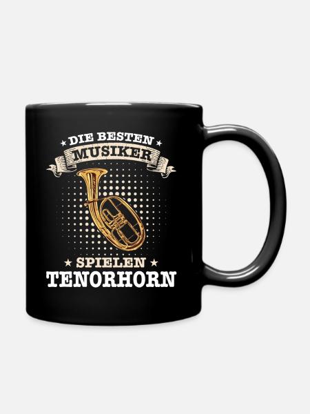 Tenorhorn Tenorhornist Horn Instrument - Tasse einfarbig - Schwarz