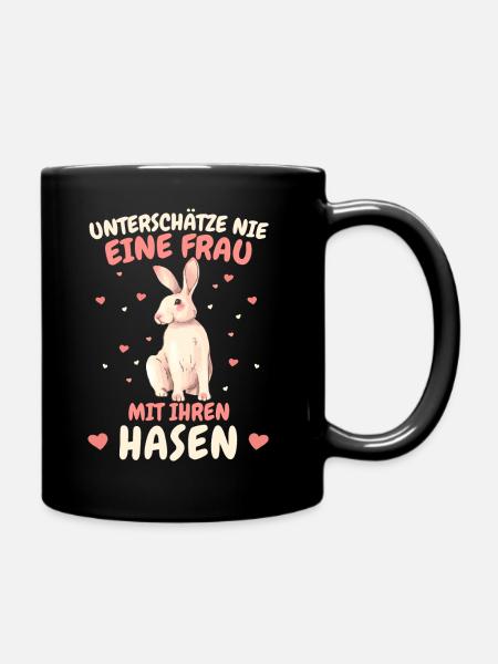 Hase Hasen Kaninchen Haustier - Tasse einfarbig - Schwarz