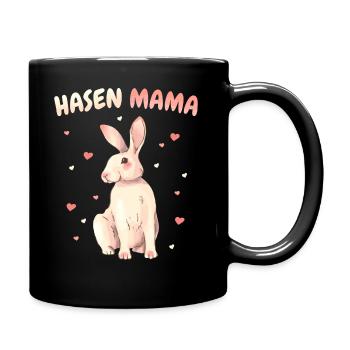 Hase Hasen Kaninchen Haustier - Tasse einfarbig - Schwarz - Rechts