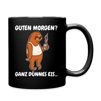 Faultier Faultiere Tier Schlafen Faul - Tasse einfarbig - Schwarz - Rechts