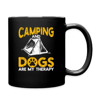 Camping and dogs are my therapy Camp RV Camp - Full Colour Mug - black - Right