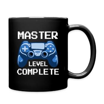 Master Level Complete Masterabschluss Geschenk - Tasse einfarbig - Schwarz - Rechts