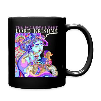 Hinduismus, Lord Krishna Flötenspieler, Indien - Tasse einfarbig - Schwarz - Rechts
