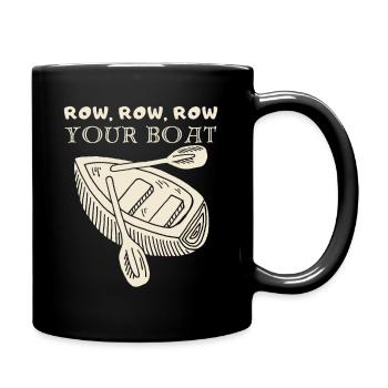 Rudern, Boot, Ruderboot lustiger Spruch Kinderreim - Tasse einfarbig - Schwarz - Rechts