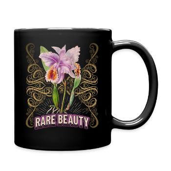 Vintage Orchidee botanische Illustration Spruch - Tasse einfarbig - Schwarz - Rechts