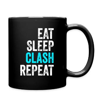 Mens Gaming Clan idea Eat Sleep Clash Repeat - Full Colour Mug - black - Right