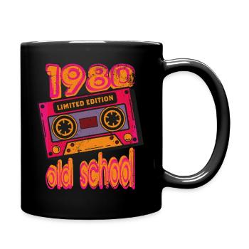 1980 Old School Retro Vintage - Tasse einfarbig - Schwarz - Rechts