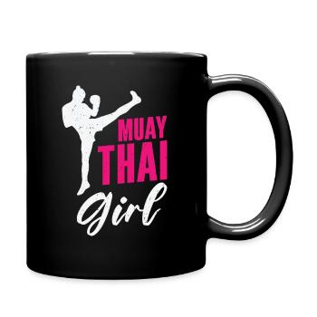 International Women's Day Muay Thai Girl Power - Full Colour Mug - black - Right